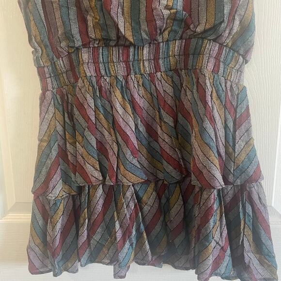 Mustard Seed Striped Smocked Sleeveless Mini Dress size Large - Picture 4 of 15